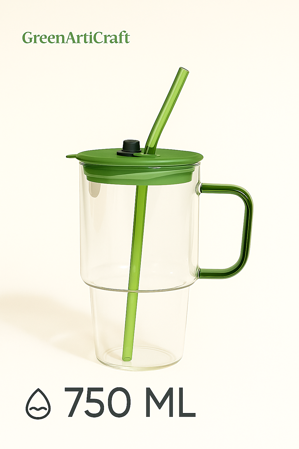 GLEAMSIP GLASS TUMBLER WITH STRAW
