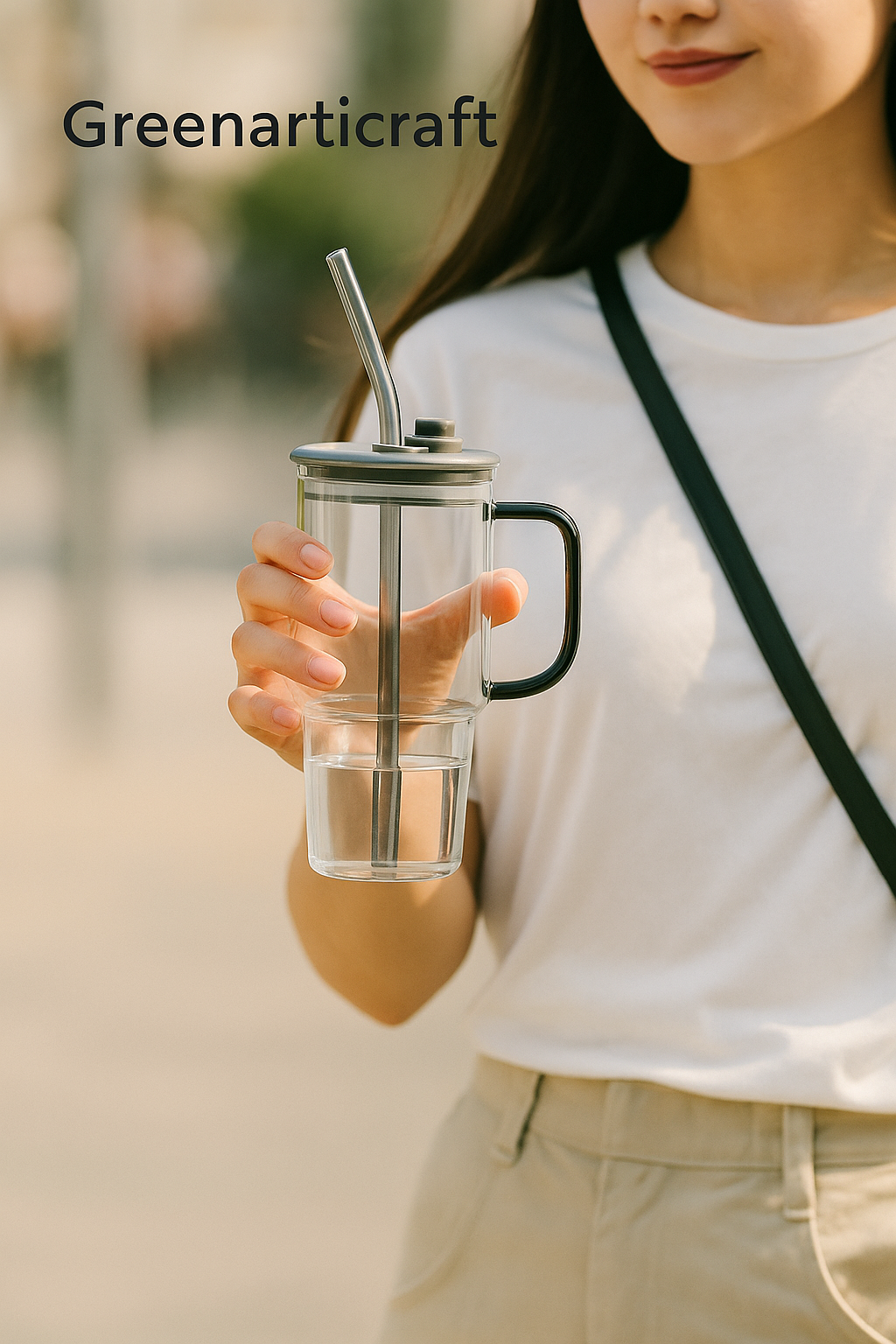 GLASSIQUE GLASS TUMBLER WITH STRAW