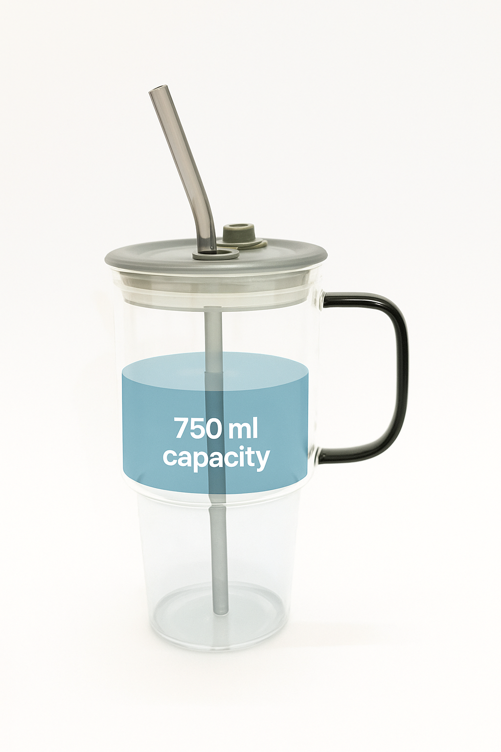 GLASSIQUE GLASS TUMBLER WITH STRAW