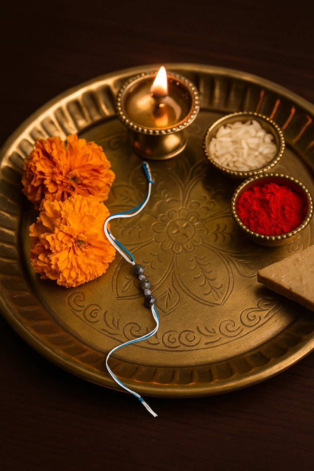 TRIDHAARA GEMSTONE RAKHI