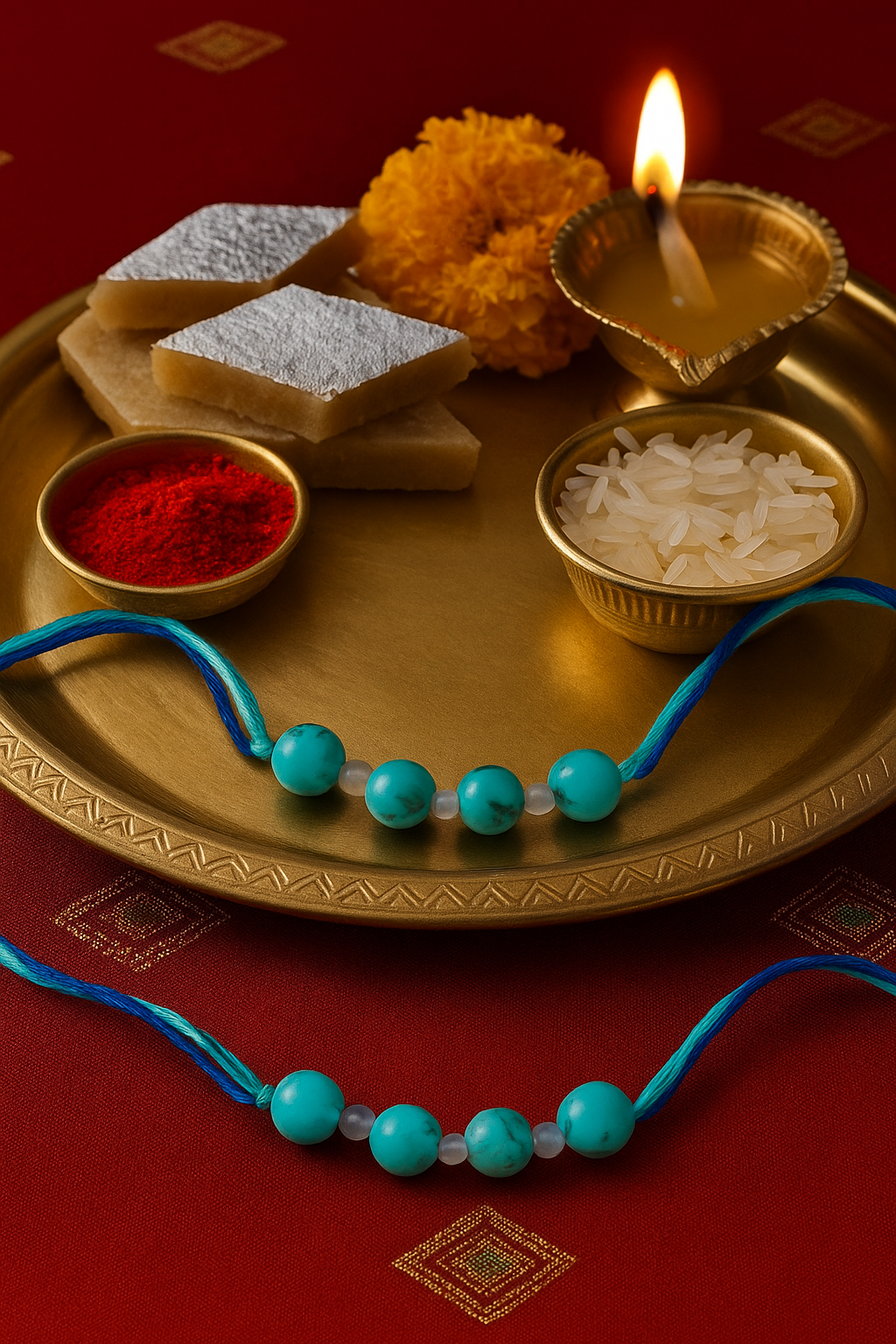 NEEL SHWET BANDH GEMSTONE RAKHI