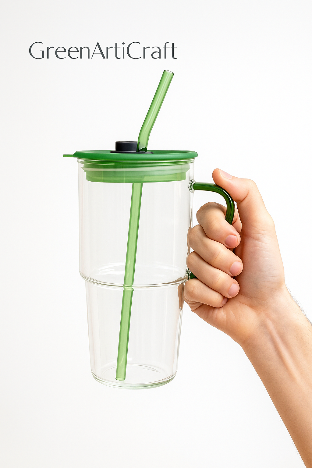 GLEAMSIP GLASS TUMBLER WITH STRAW