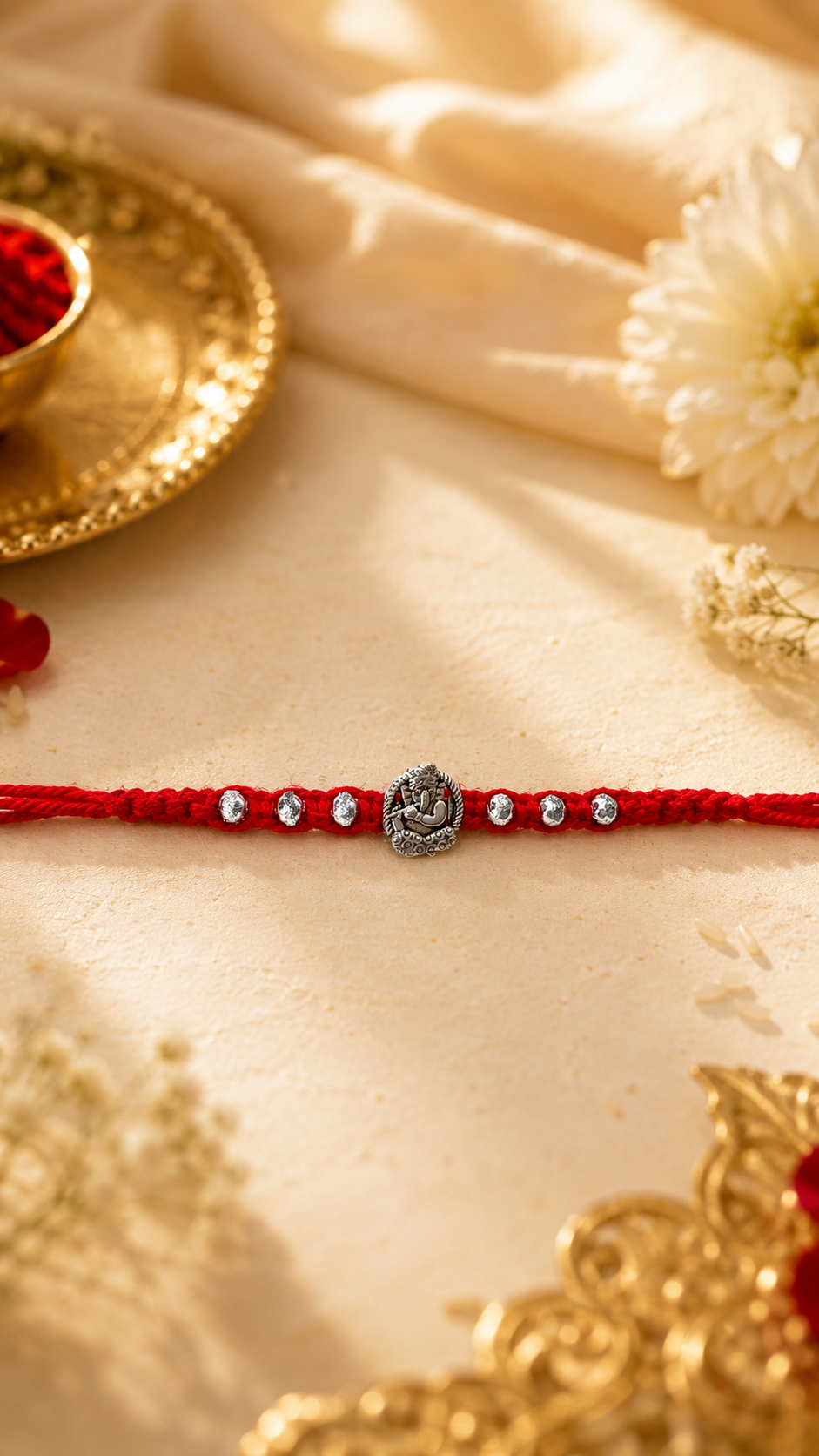 Ganesha Blessings Silver Rakhi