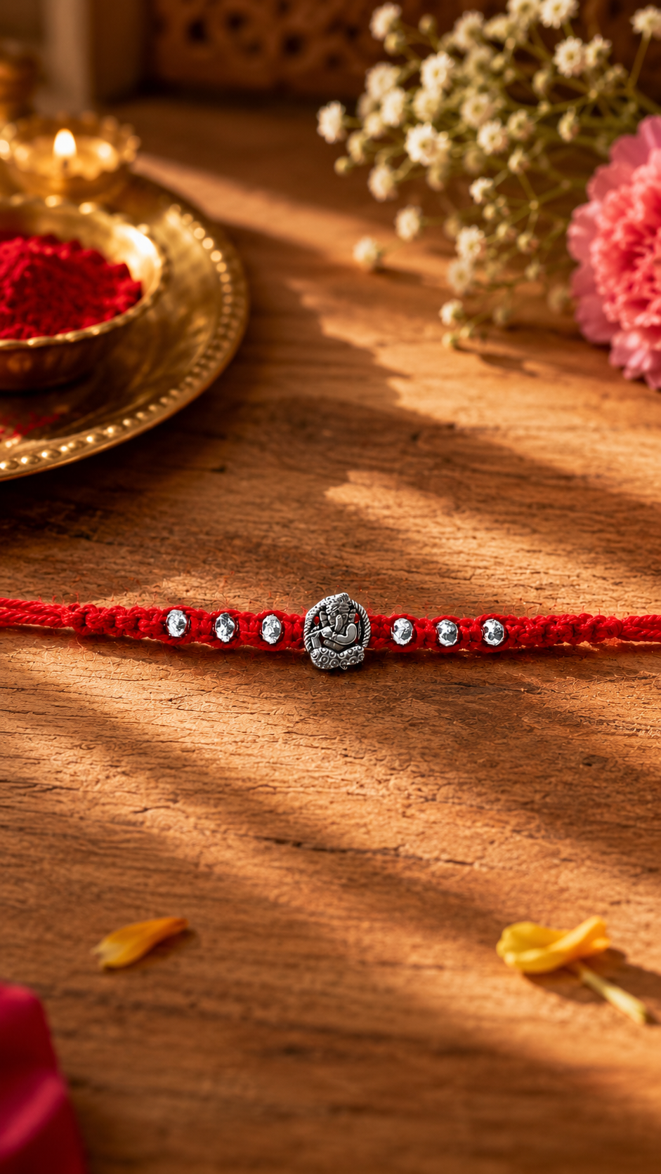 Ganesha Blessings Silver Rakhi