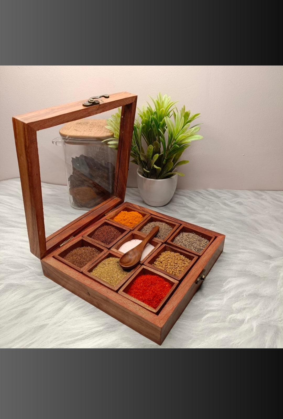 SHEESHAM WOODEN MASALA BOX