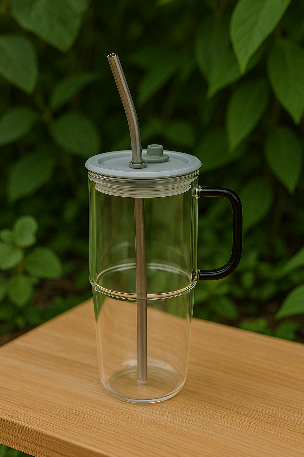 GLASSIQUE GLASS TUMBLER WITH STRAW