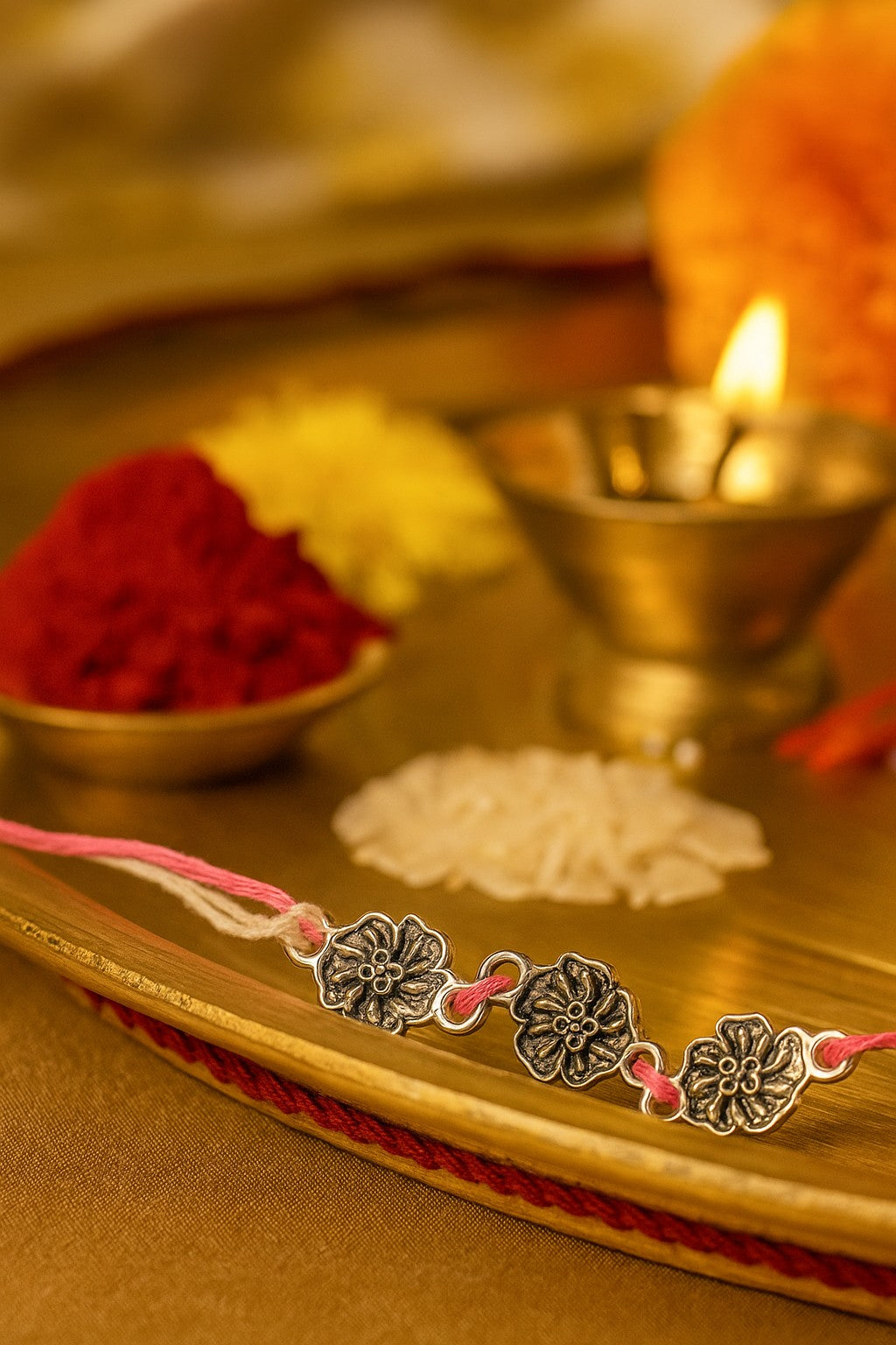 KANAKPUSHP PURE SILVER RAKHI
