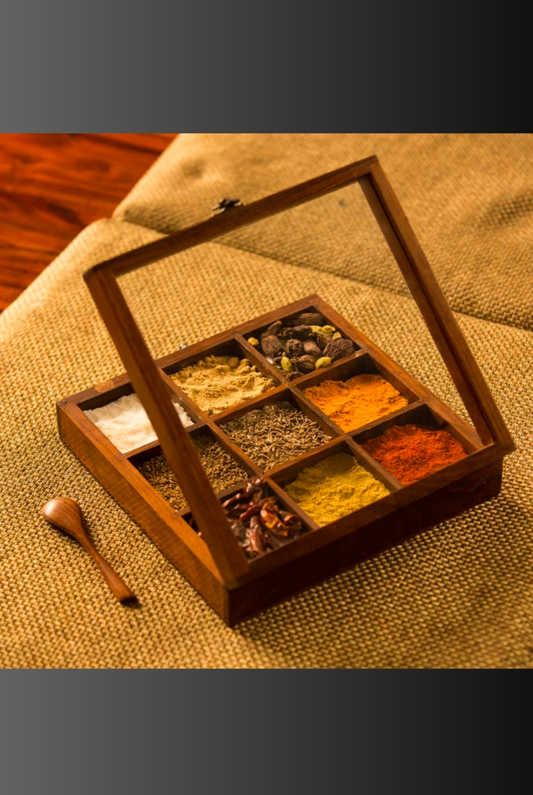 SHEESHAM WOODEN MASALA BOX